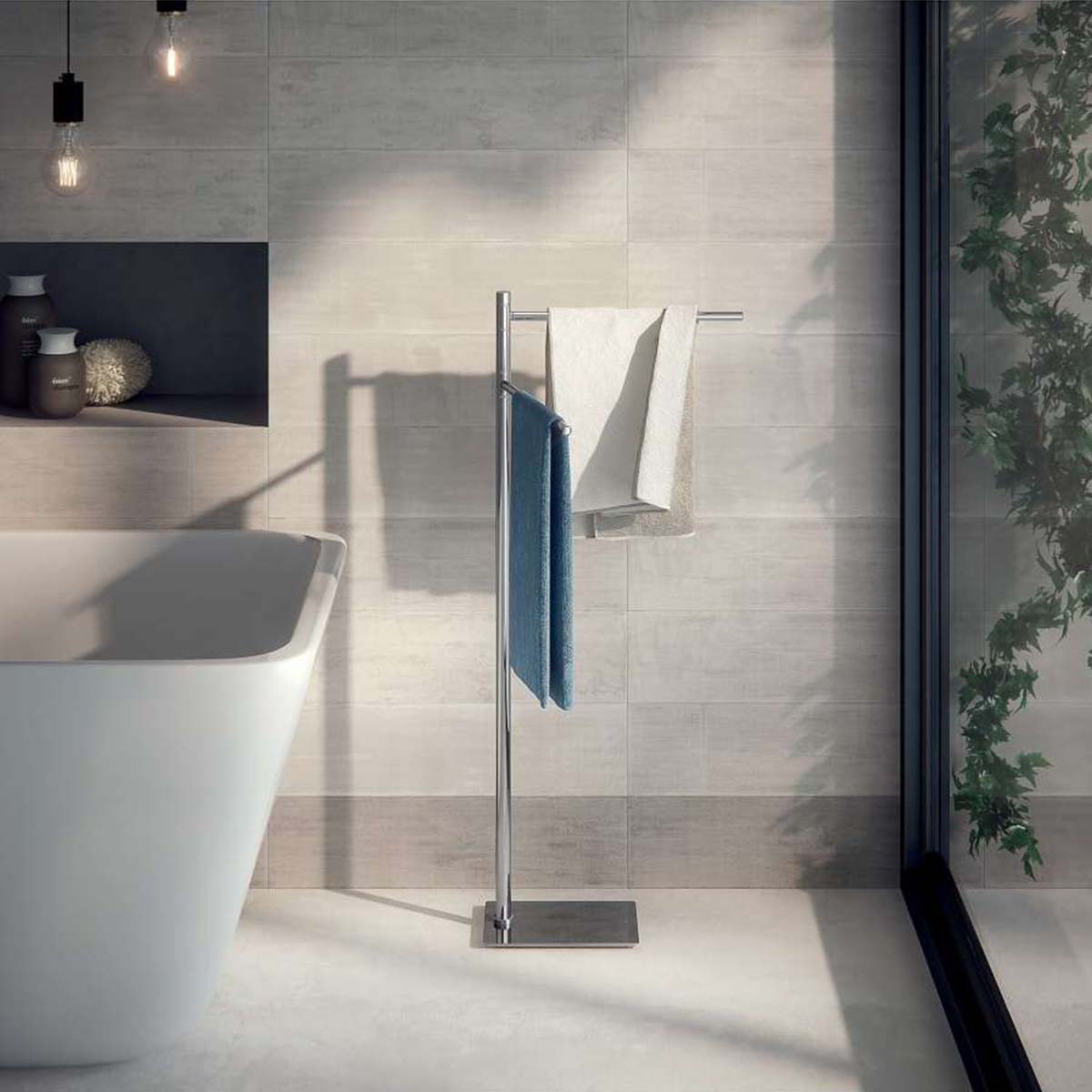 Piantana portasciugamani acciao inox cromato Trilly