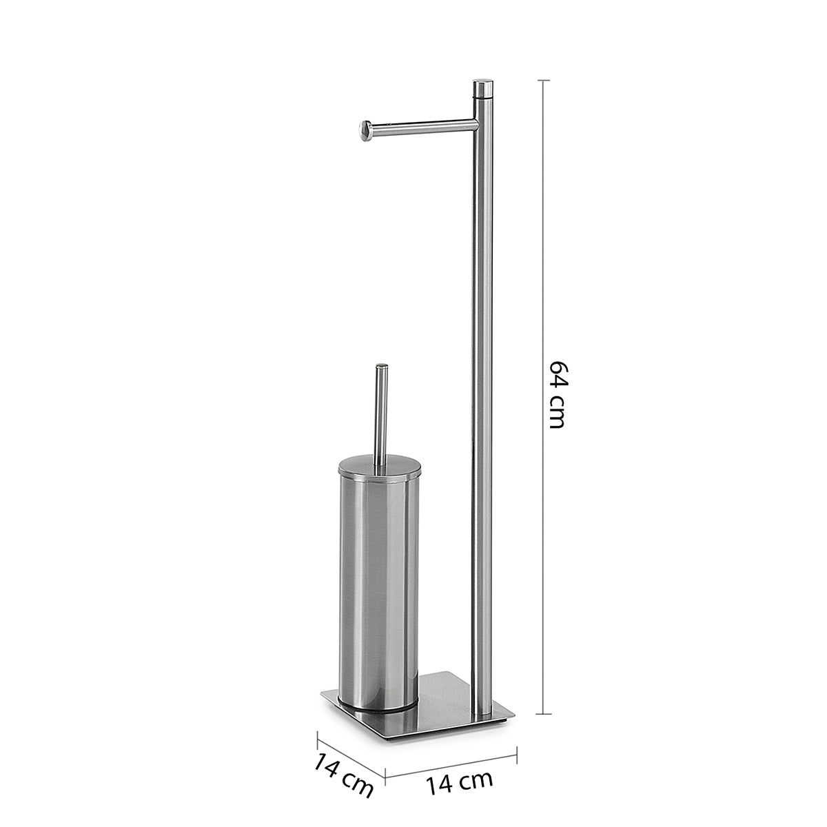 Piantana portarotolo e scopino acciaio inox cromato Trilly