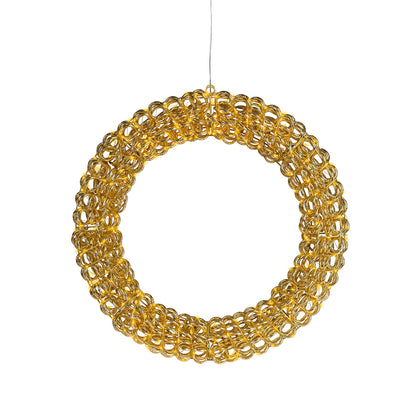 Ghirlanda natalizia luminosa da esterno Ø58 cm con microLED oro