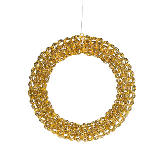 Ghirlanda natalizia luminosa da esterno Ø58 cm con microLED oro