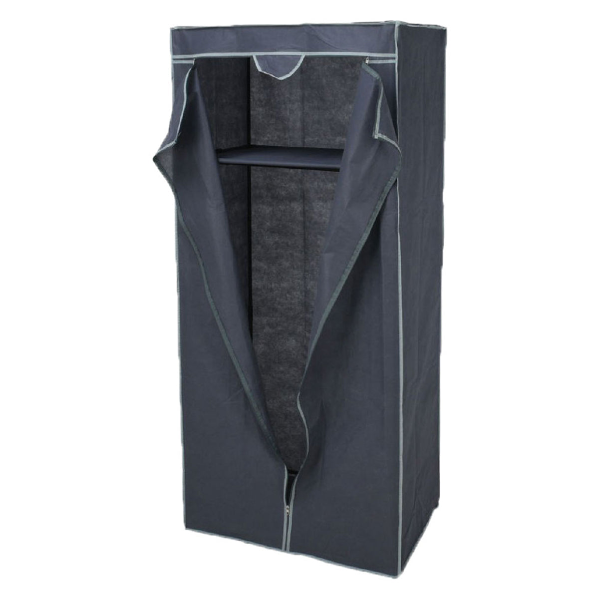 Guardaroba pieghevole in tessuto 75x45x160 cm grigio