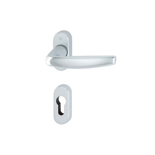 Maniglia Hoppe Atlanta rosetta e bocchetta ovale 68x29mm foro cilindro