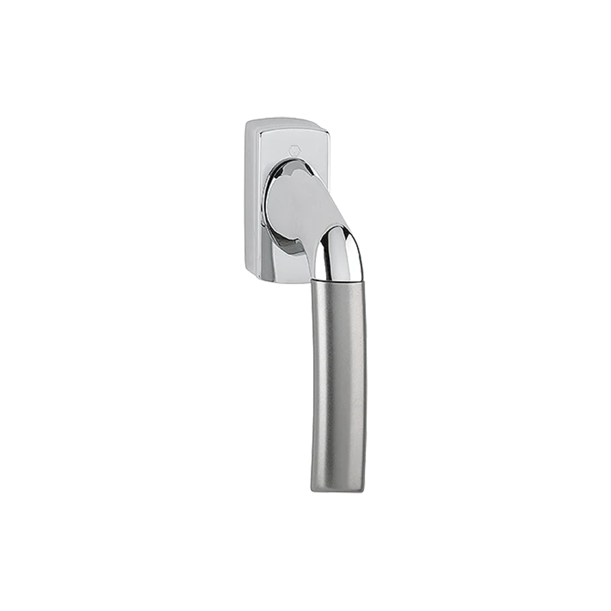 Martellina DK Hoppe Bruxelles con rosetta rettangolare 32x70 mm cromo lucido/titanio
