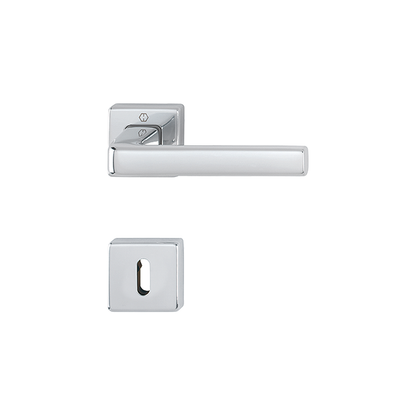 Maniglia Hoppe Dublin rosetta e bocchetta quadre 44x44 mm cromo lucido