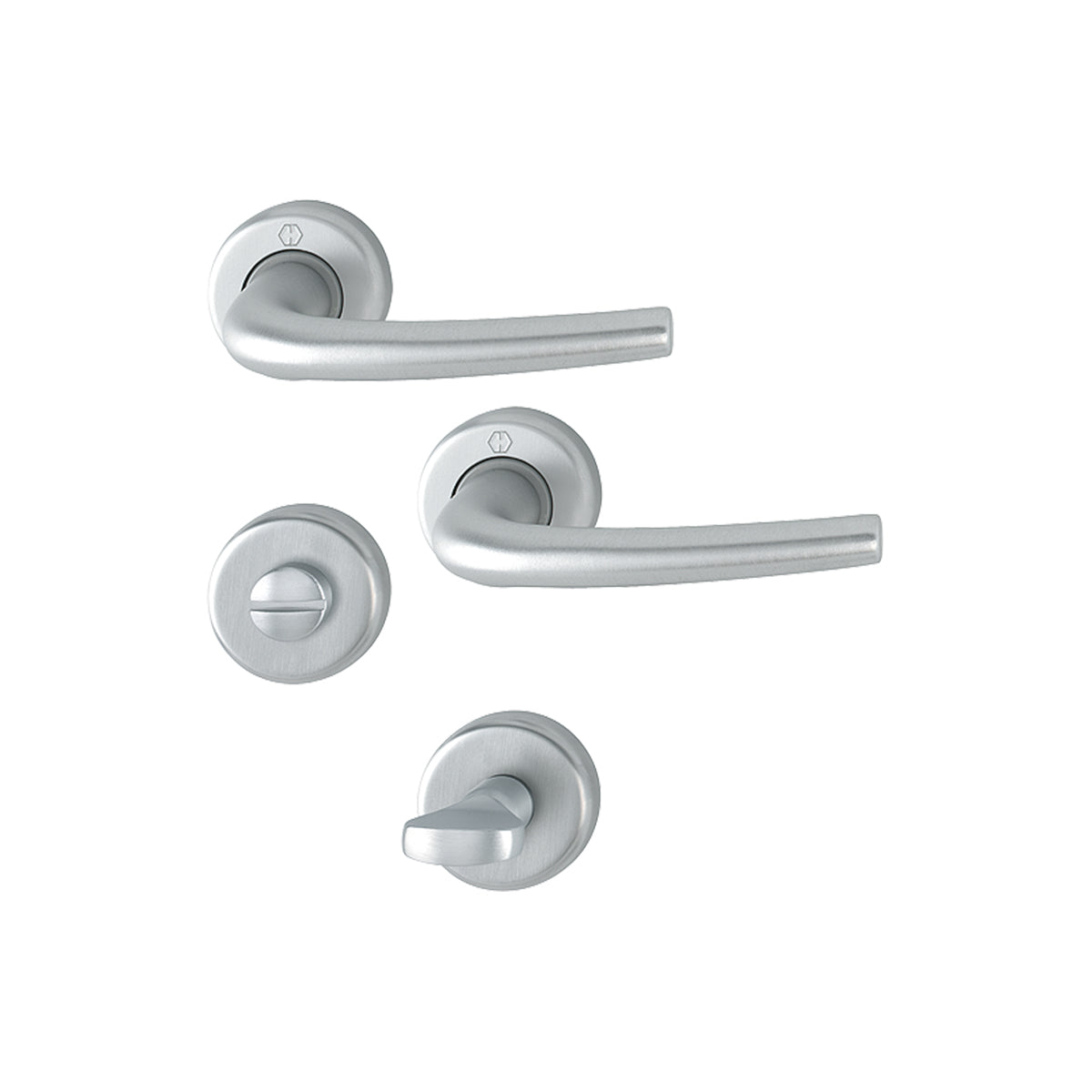 Maniglia Hoppe Seattle rosetta e bocchetta tonde d. 44 mm cromo satinato con nottolino