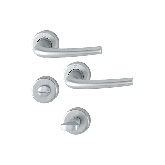 Maniglia Hoppe Seattle rosetta e bocchetta tonde d. 44 mm cromo satinato con nottolino