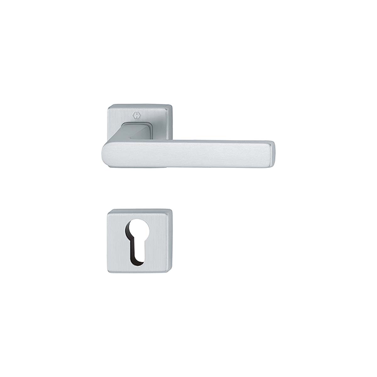 Maniglia Hoppe Brindisi rosetta e bocchetta quadre 44x44mm foro cilindro