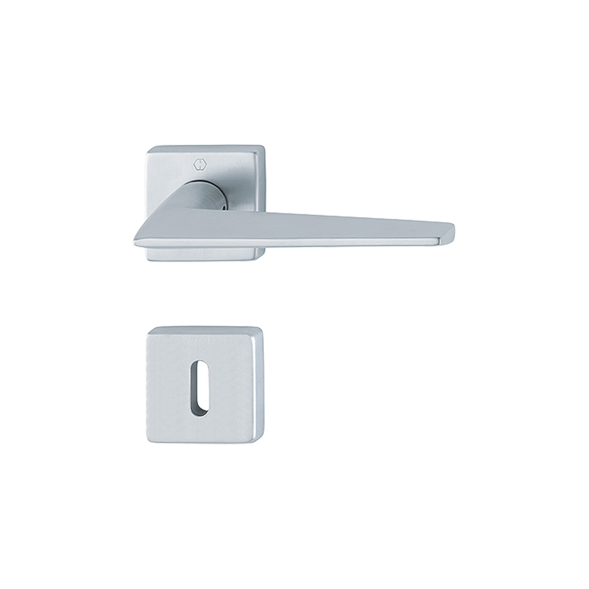 Maniglia Hoppe Macau rosetta e bocchetta quadre 49x49 mm