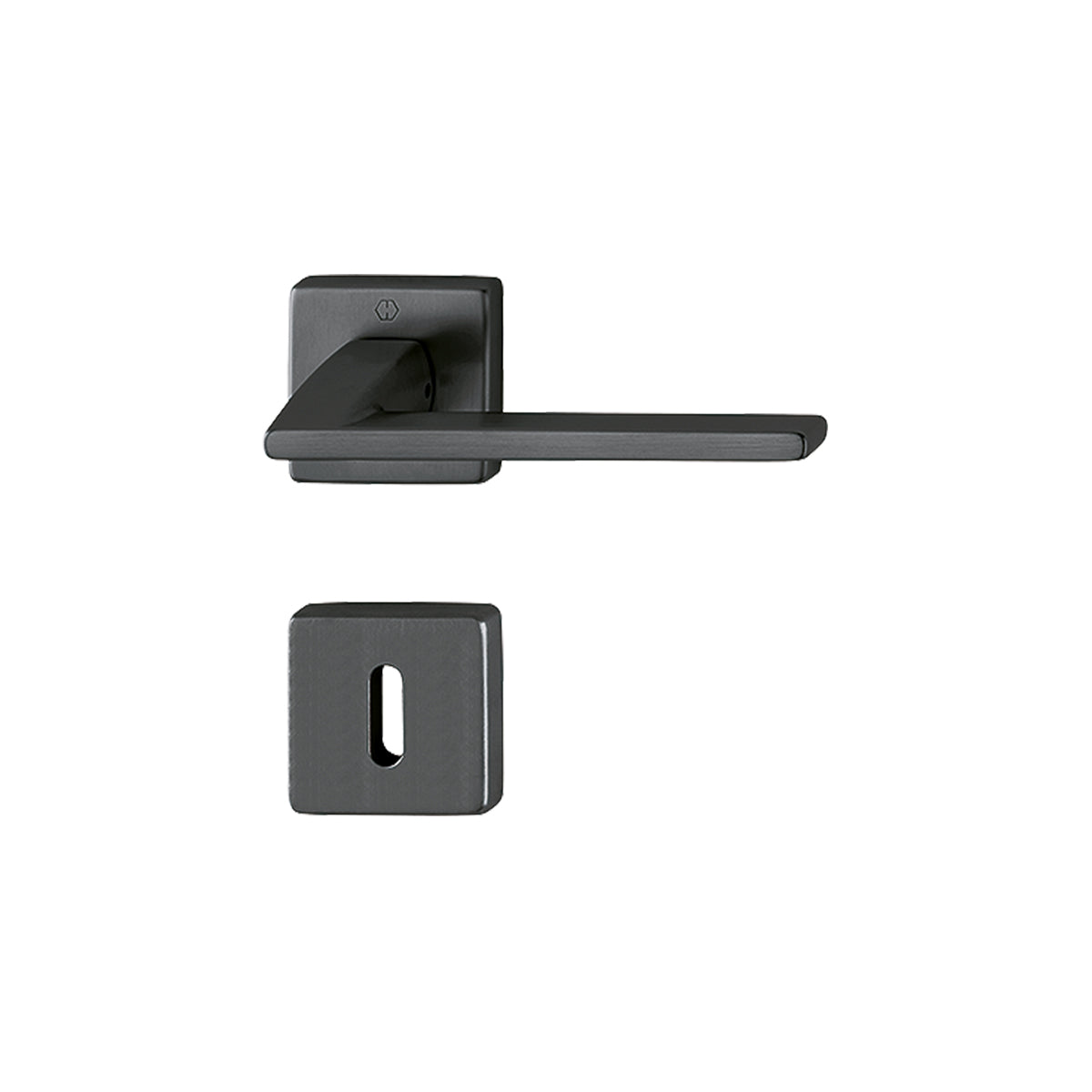 Maniglia Hoppe Bergamo rosetta e bocchetta quadre 49x49 mm