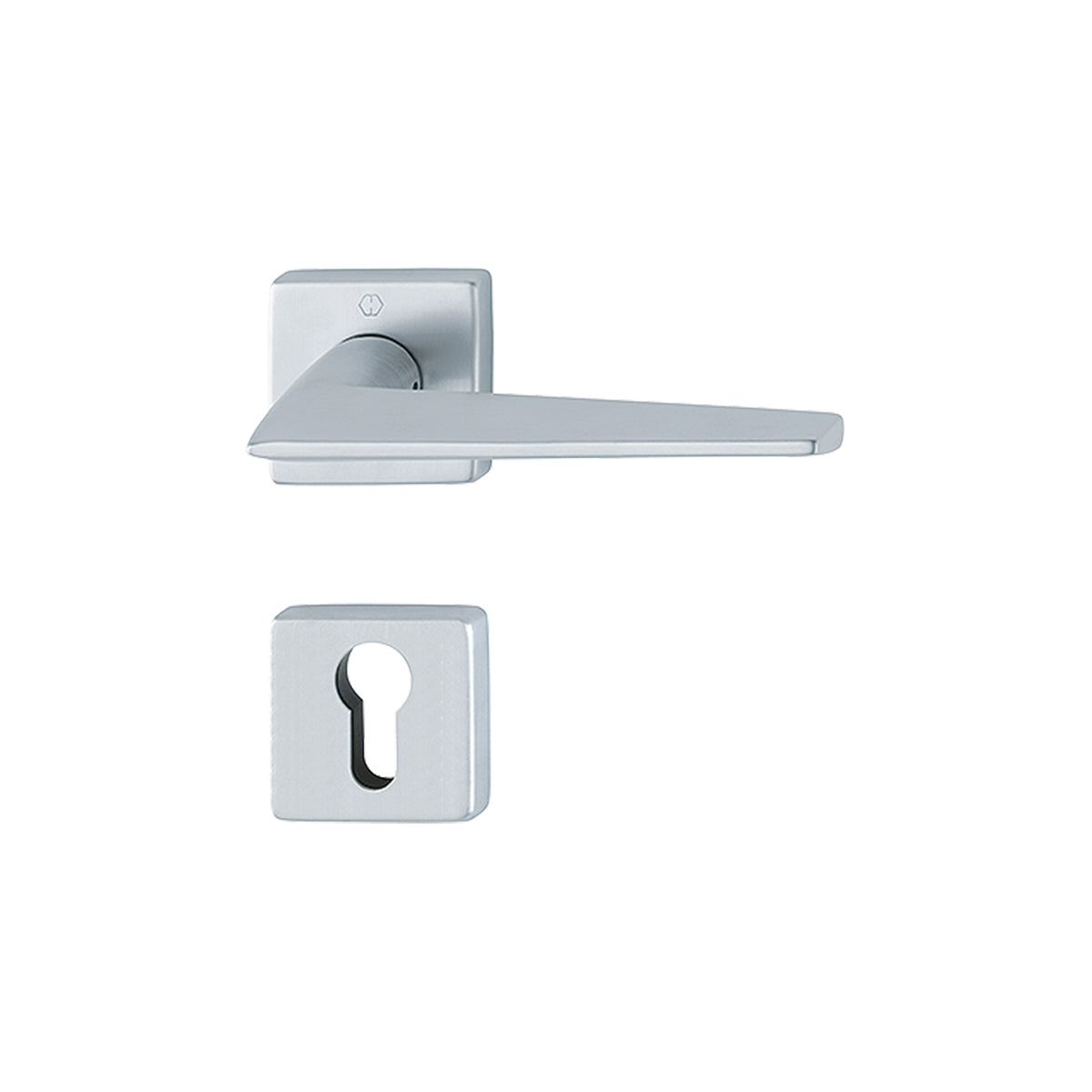 Maniglia Hoppe Macau rosetta e bocchetta quadre 49x49 mm foro cilindro