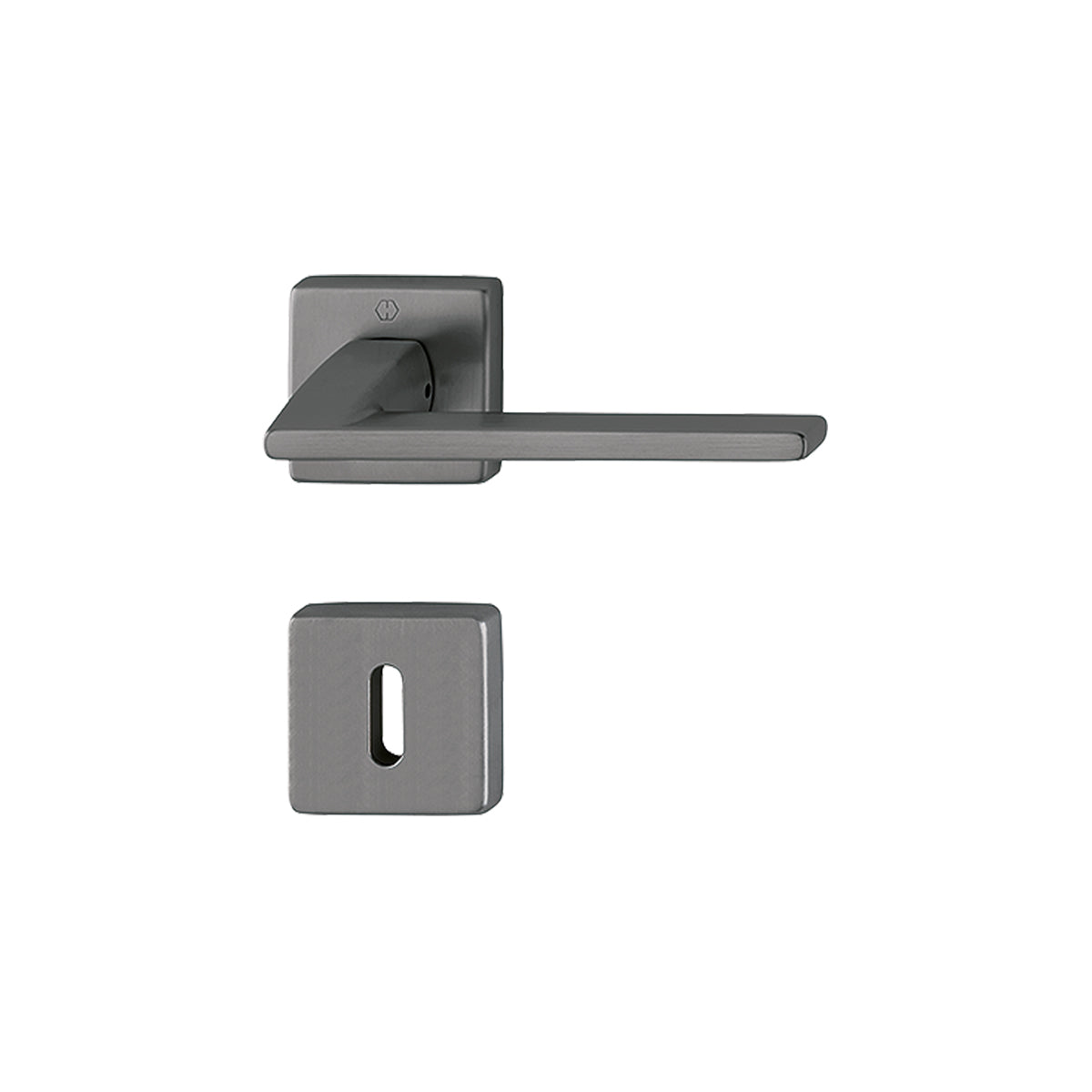 Maniglia Hoppe Bergamo rosetta e bocchetta quadre 49x49 mm