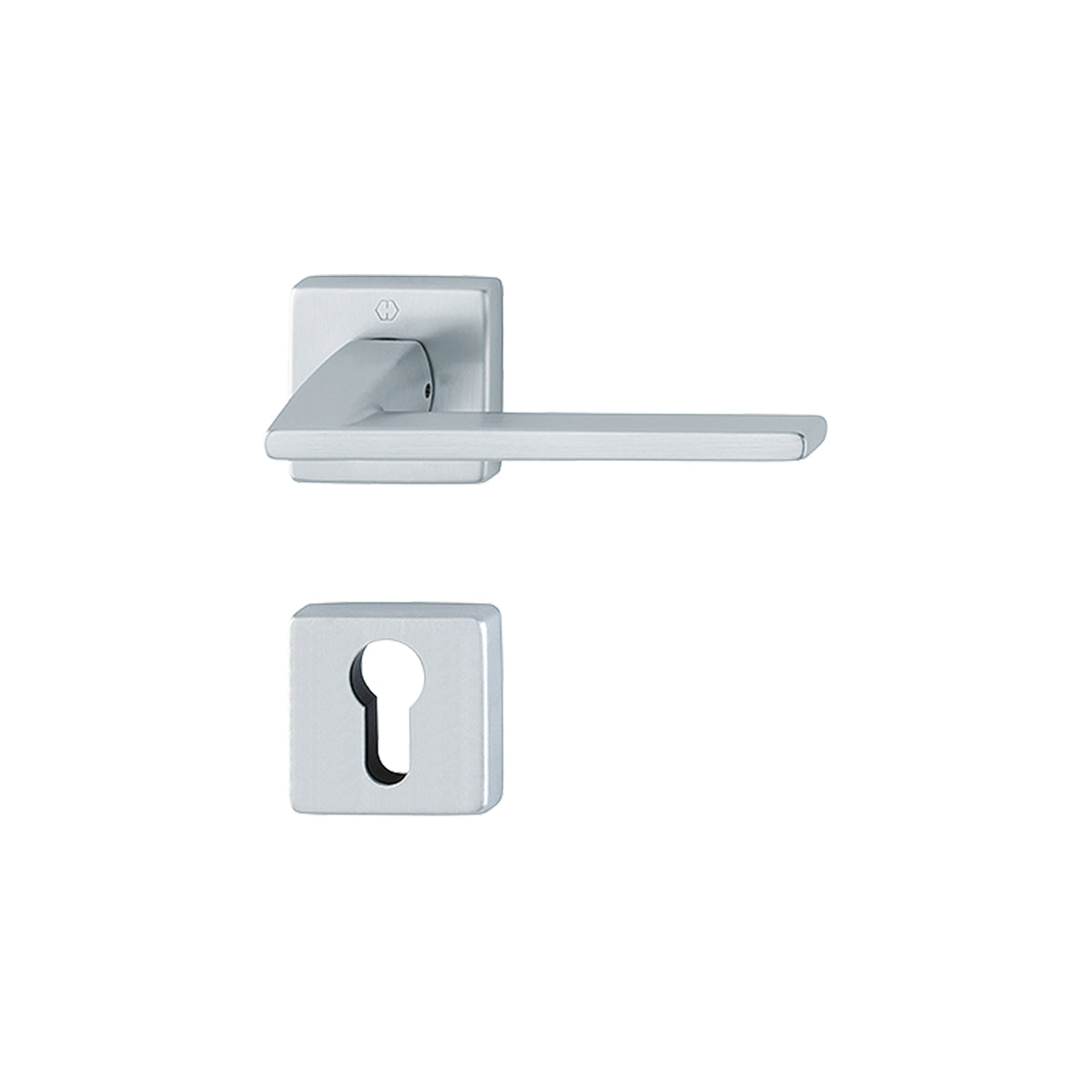 Maniglia Hoppe Bergamo rosetta e bocchetta quadre 49x49mm foro cilindro