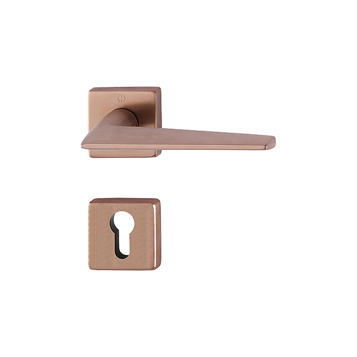 Maniglia Hoppe Macau rosetta e bocchetta quadre 49x49 mm foro cilindro