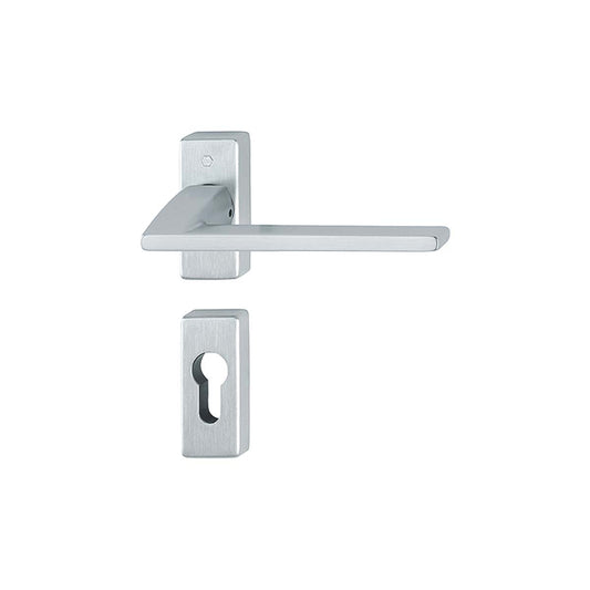 Maniglia Hoppe Bergamo rosetta e bocchetta rettangolari 29x68 mm foro cilindro