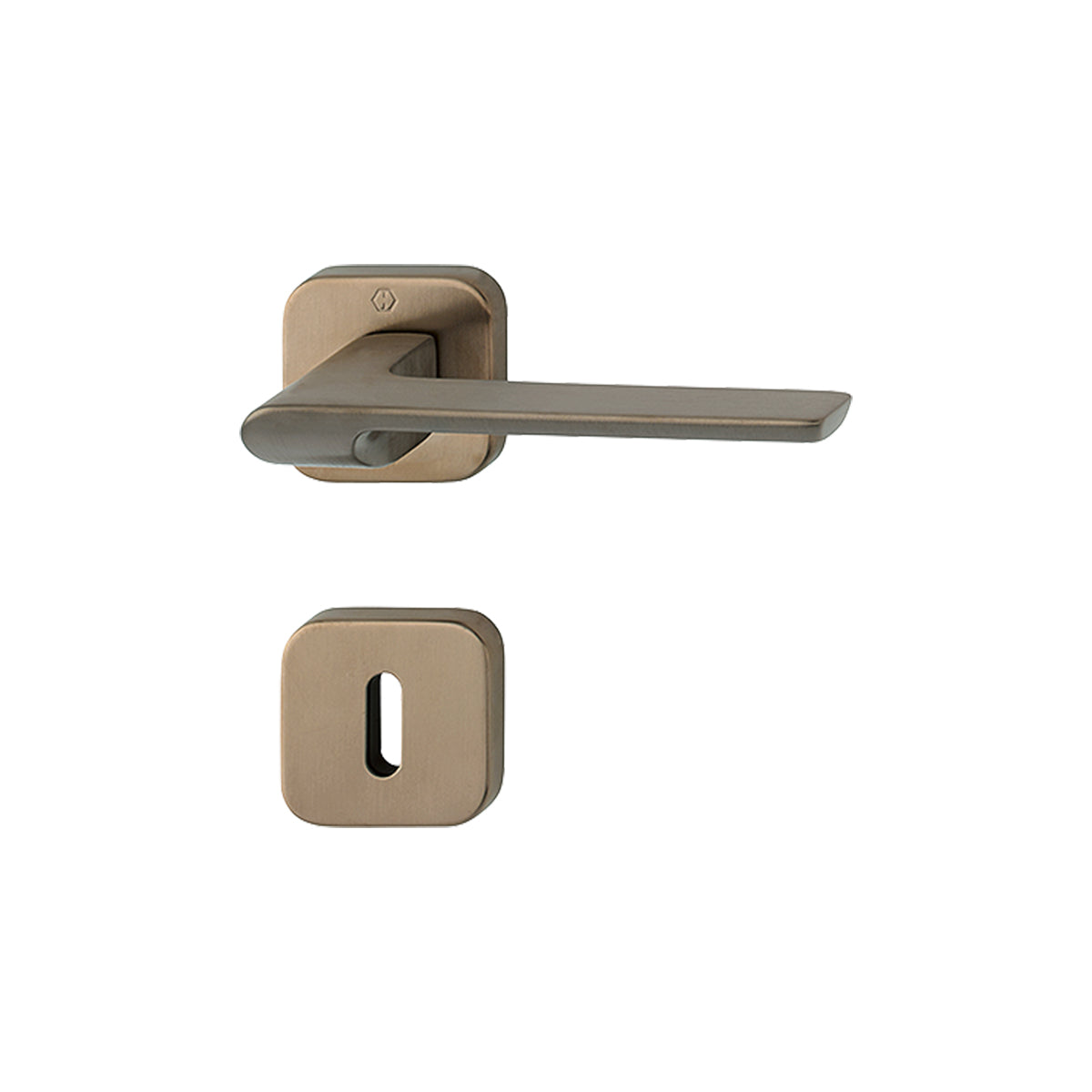 Maniglia Hoppe Venezia rosetta e bocchetta quadre 49x49 mm