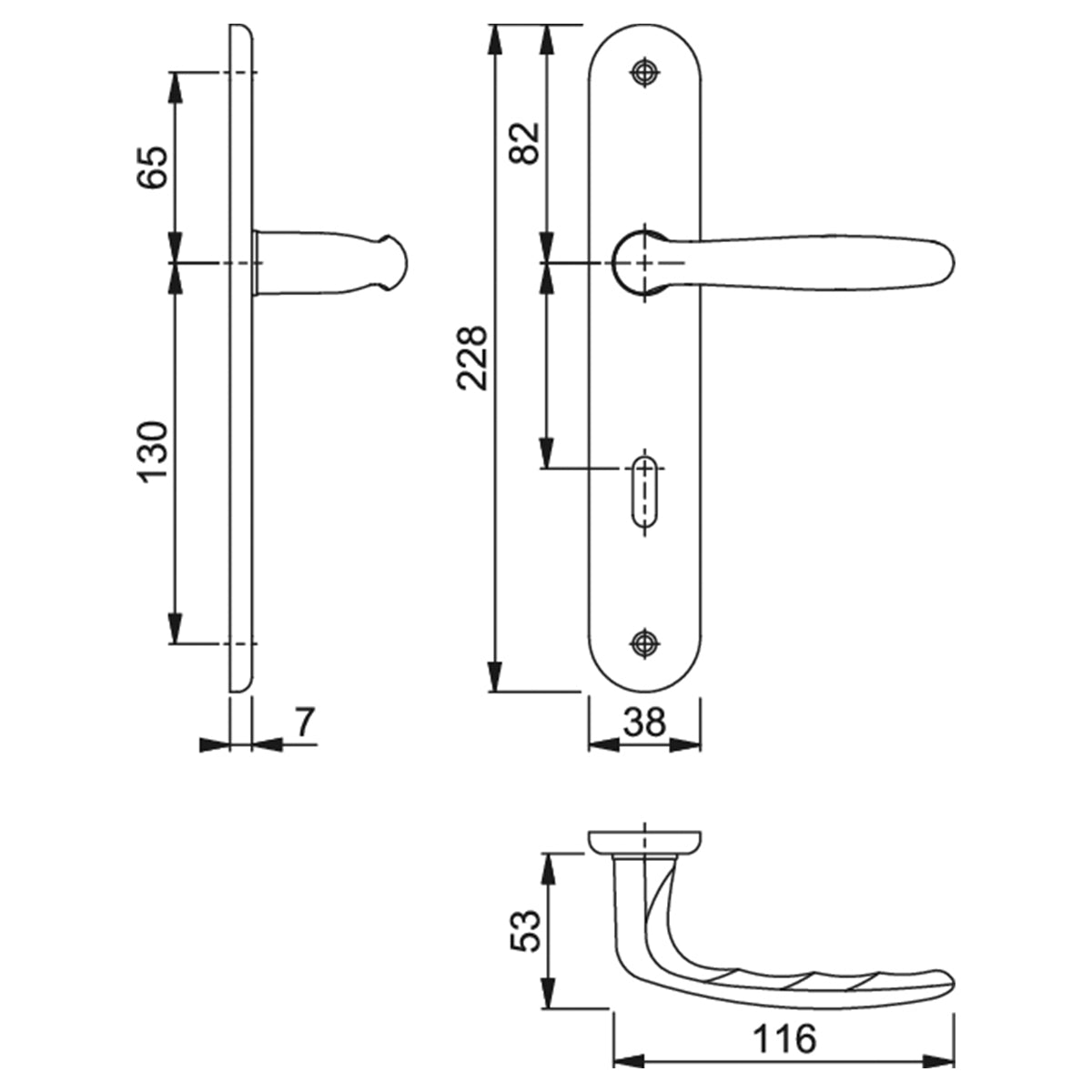 Maniglia Hoppe Roissy con placca interasse 70 mm cromo satinato