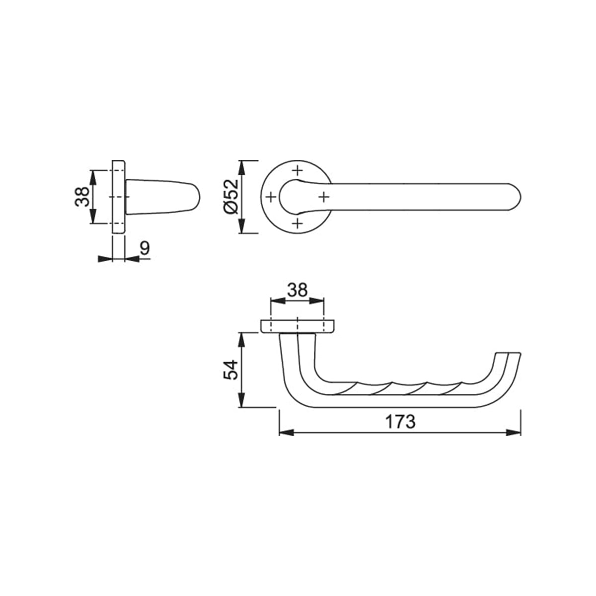 Maniglia Hoppe Paris rosetta d. 52 mm argento