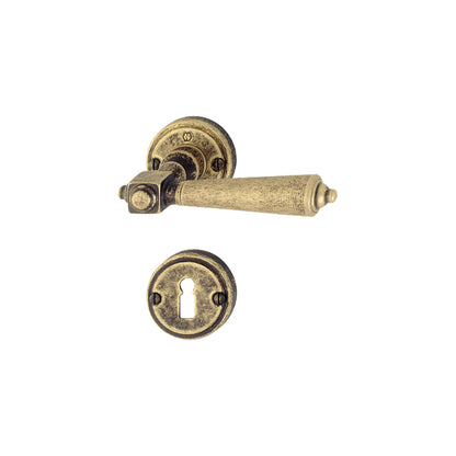 Maniglia Hoppe Singapore rosetta e bocchetta tonde d. 52 mm ottone bronzato antiqua