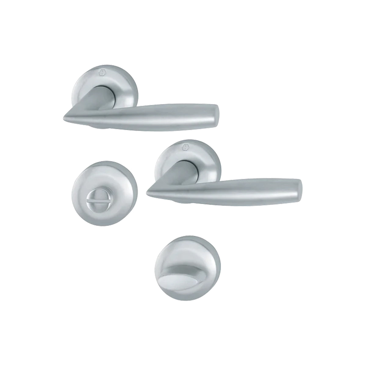 Maniglia Hoppe Vitoria rosetta e bocchetta tonde d. 52mm con nottolino