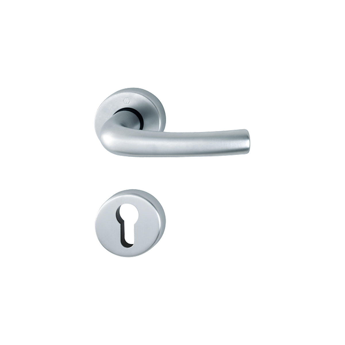 Maniglia Hoppe Tokyo rosetta e bocchetta tonde d. 52 mm foro cilindro cromo satinato