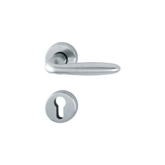 Maniglia Hoppe Verona rosetta e bocchetta tonde d. 52 mm foro cilindro cromo satinato