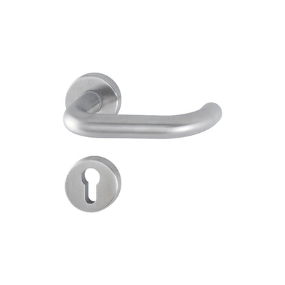 Maniglia Hoppe Paris rosetta e bocchetta tonde d. 52 mm foro cilindro acciaio inox satinato