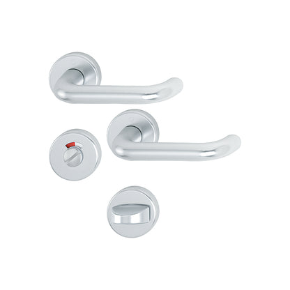 Maniglia Hoppe Paris rosetta e bocchetta tonde d. 52 mm argento con nottolino