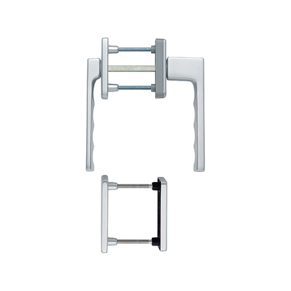 Guarnitura Hoppe Toulon con rosetta e bocchetta con martellina DK argento foro cilindro