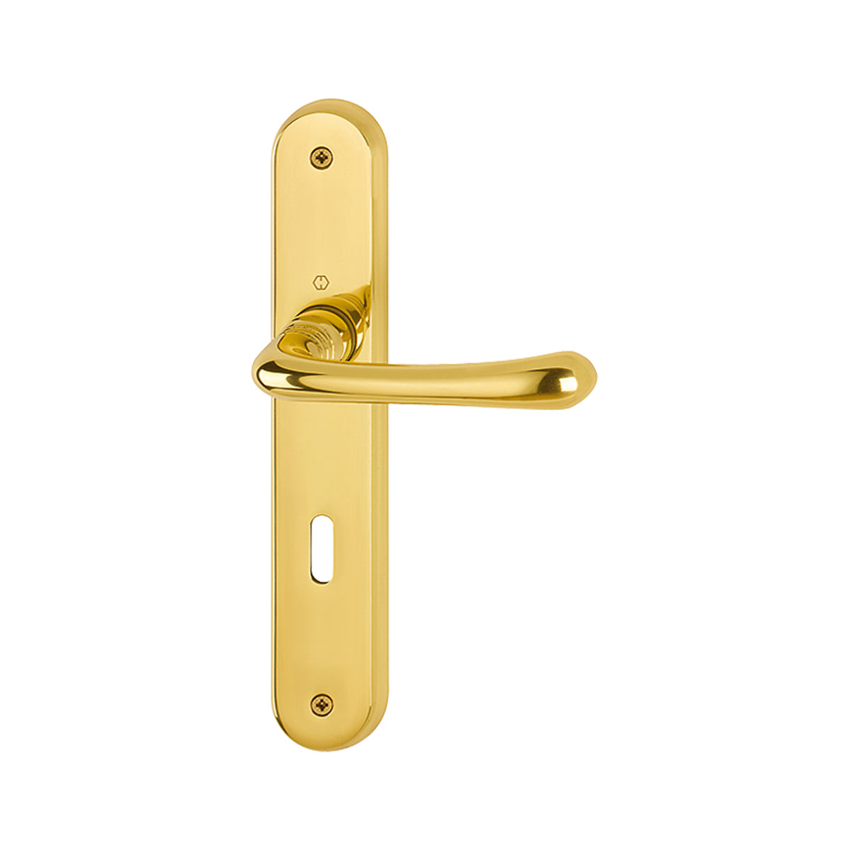 Maniglia Hoppe Lisboa con placca interasse 70 mm ottone lucido