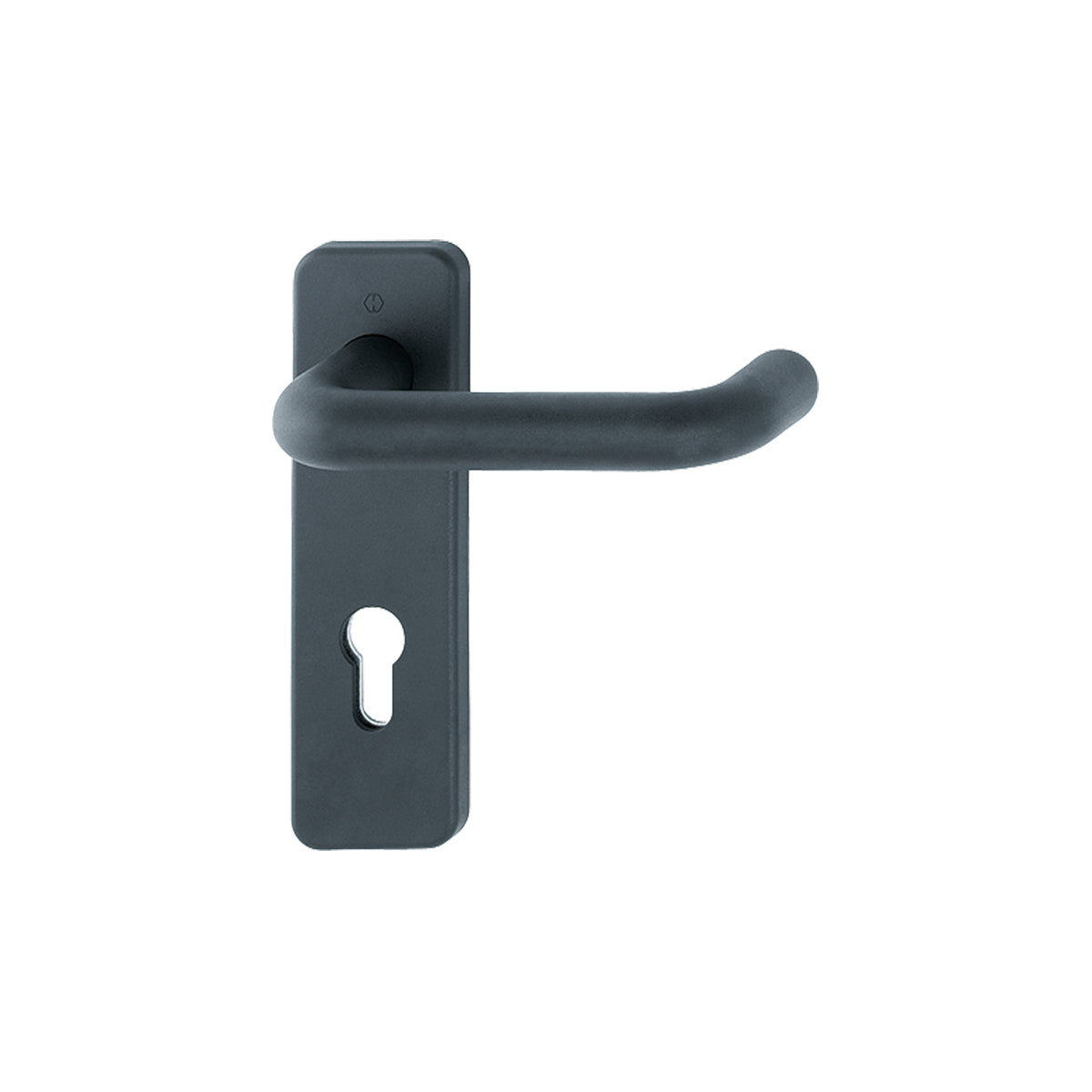 Maniglia Hoppe Paris con placca interasse 72 mm foro cilindro nero opaco