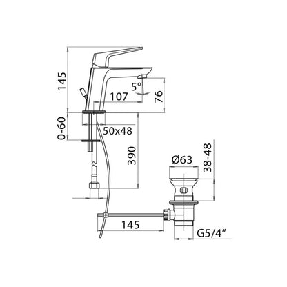 Miscelatore lavabo monocomando Mamoli Spartaco cromato