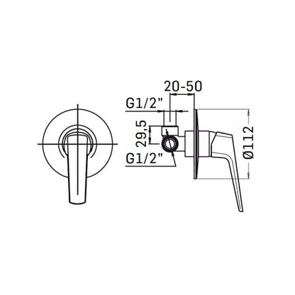 Miscelatore ad incasso per doccia Mamoli Spartaco cromato