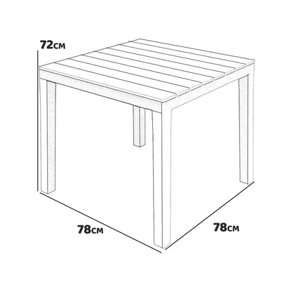 Tavolo da esterno in resina bianco 78x78 Bali