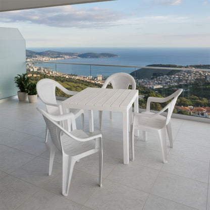 Tavolo da esterno in resina bianco 78x78 Bali