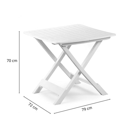 Tavolo da esterno pieghevole bianco 79x72 cm Tevere