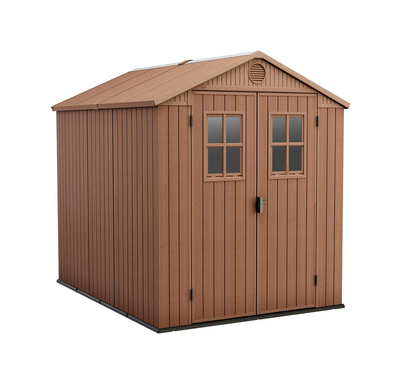 Keter casetta da giardino Darwin 6x8 in resina con doppia finestra e pavimento incluso