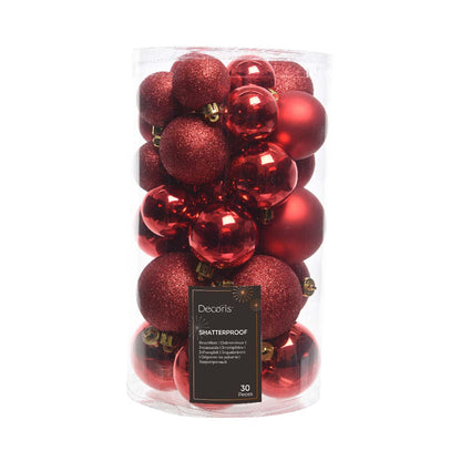 Set 30 palline di natale vari colori