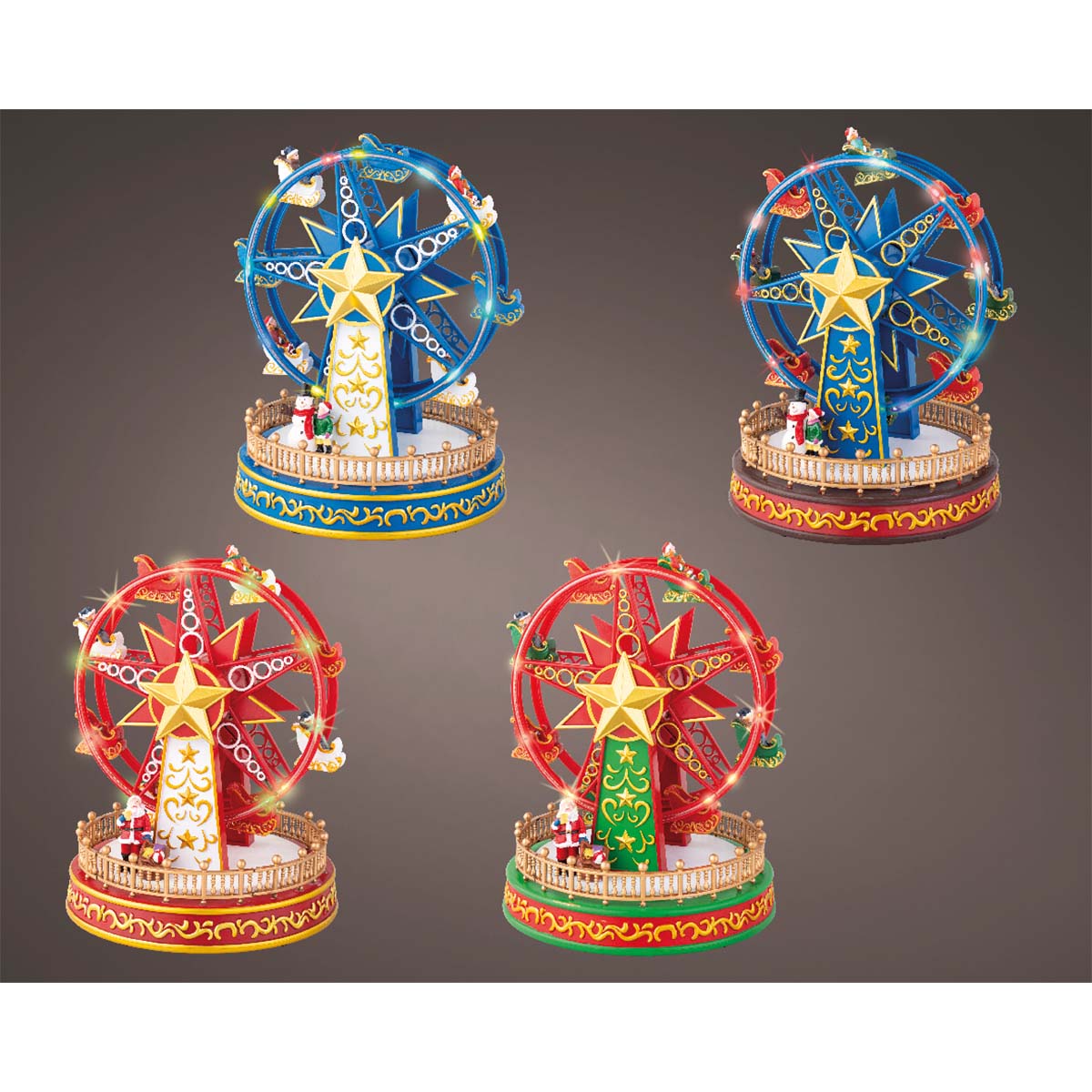 Ruota panoramica di Natale luminosa con musica e movimento