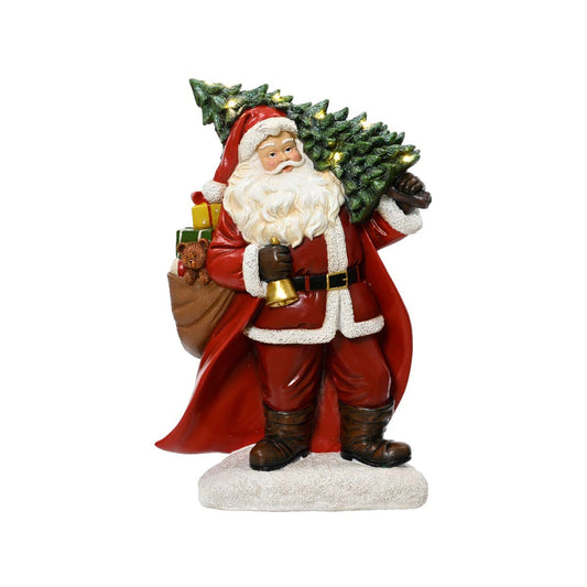 Babbo Natale luminoso da interno con MicroLED H38 cm Kaemingk