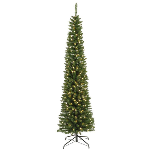 Albero di Natale con 280 luci LED incorporate 210 cm slim Pencil Pine
