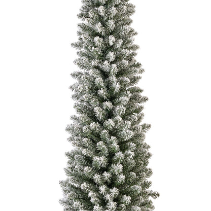 Albero di Natale innevato 210 cm slim Pencil Pine