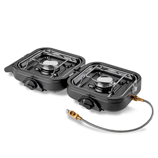 Fornello a gas portatile pieghevole 2 fuochi Kemper 104981N