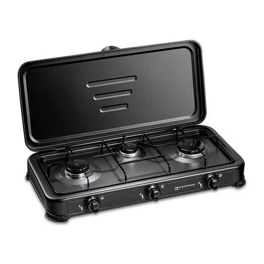 Fornello a gas portatile 3 fuochi Kemper 104982B