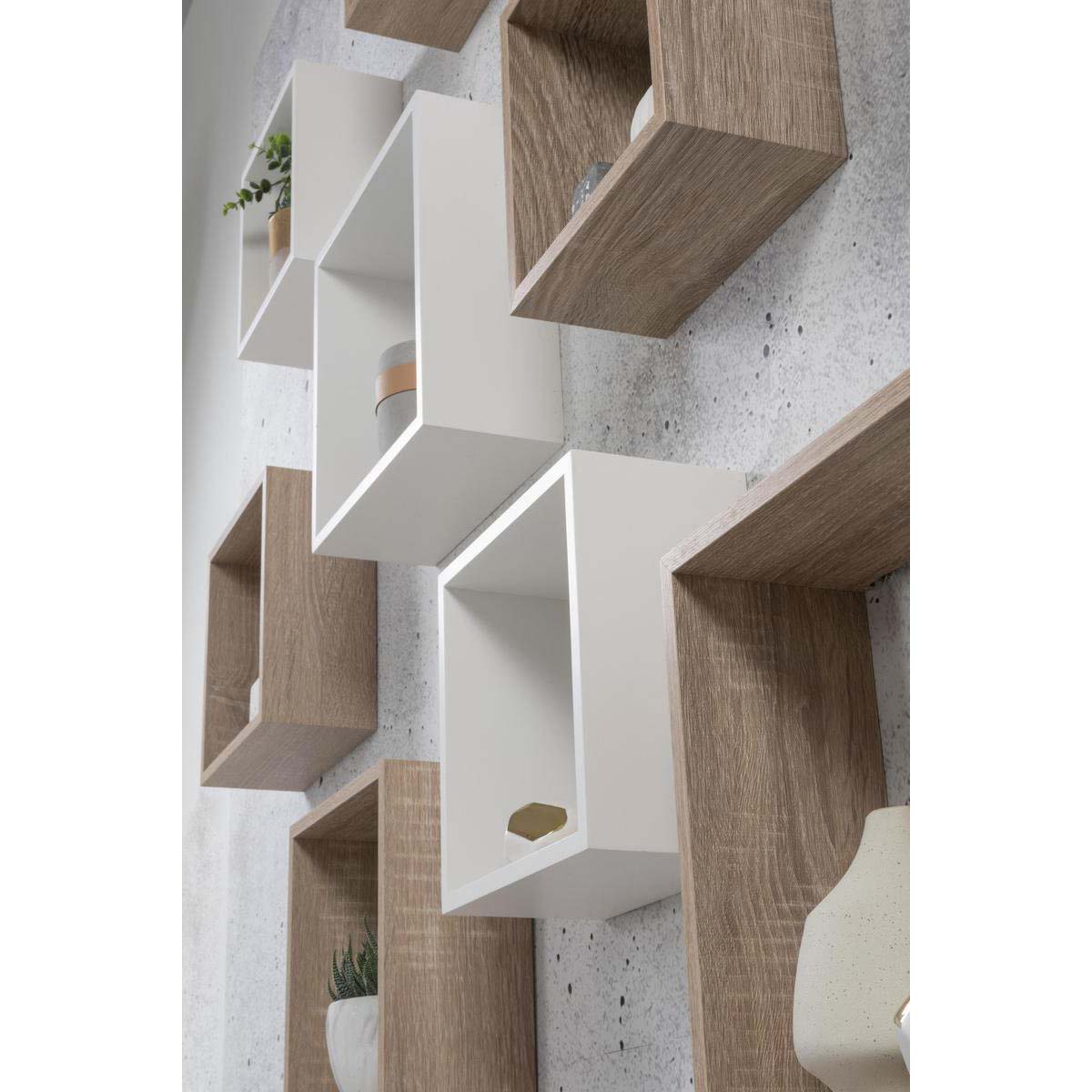 Set 3 cubi da parete bianchi