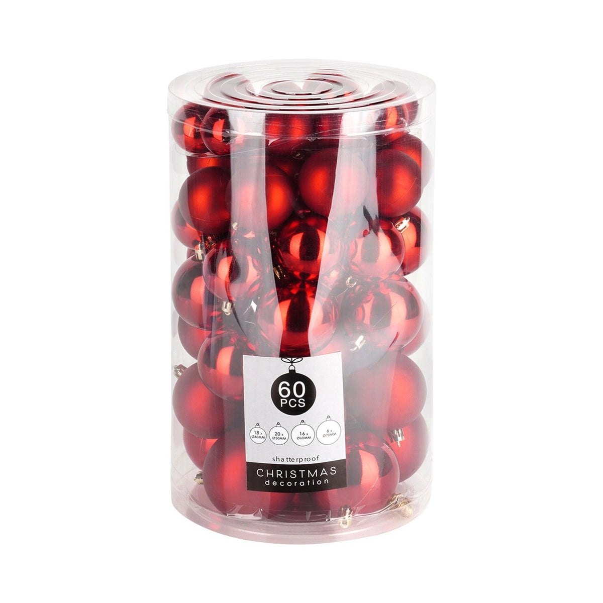 Set 60 palline di Natale vari colori