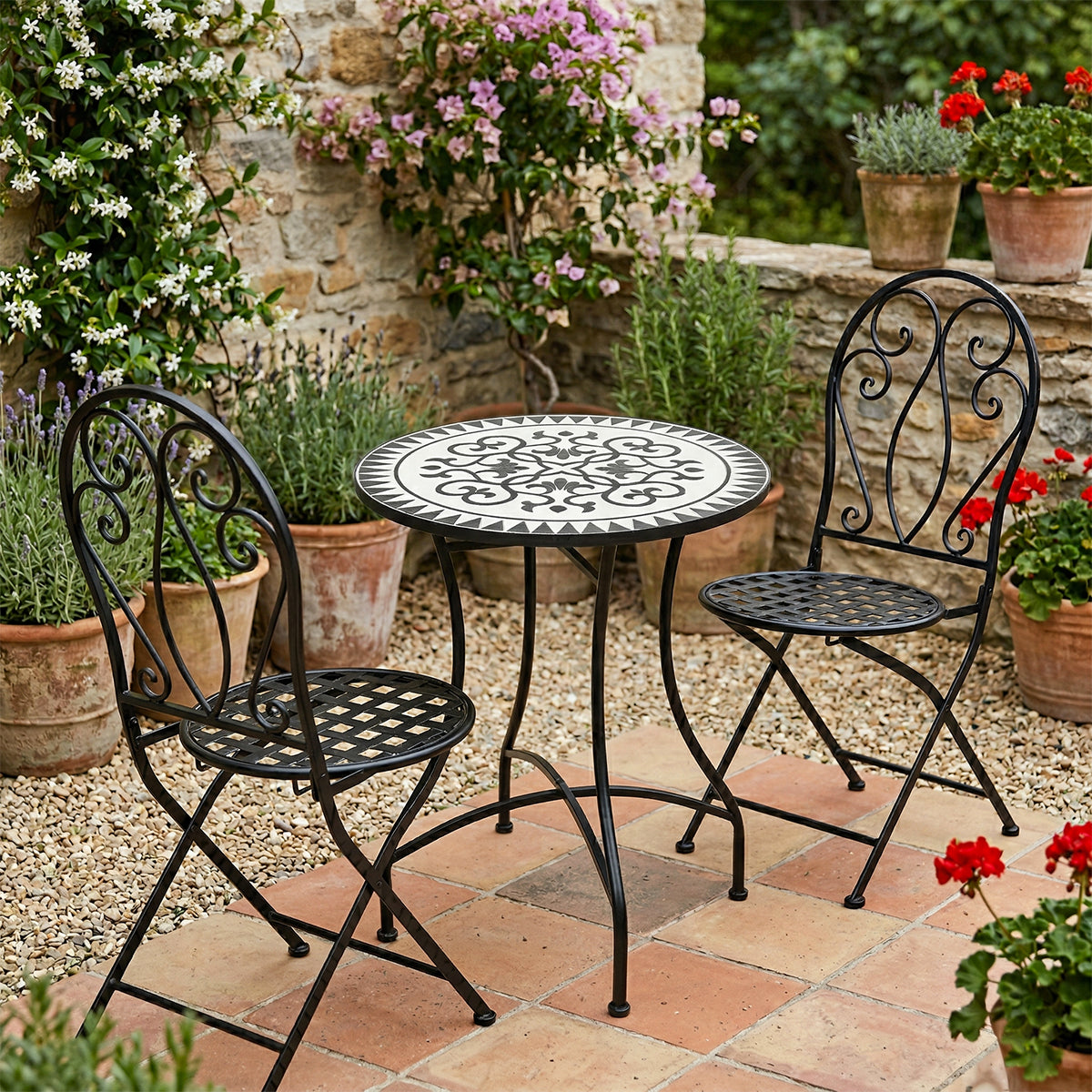 Tavolo da giardino Bistrot mosaico 60x71 cm