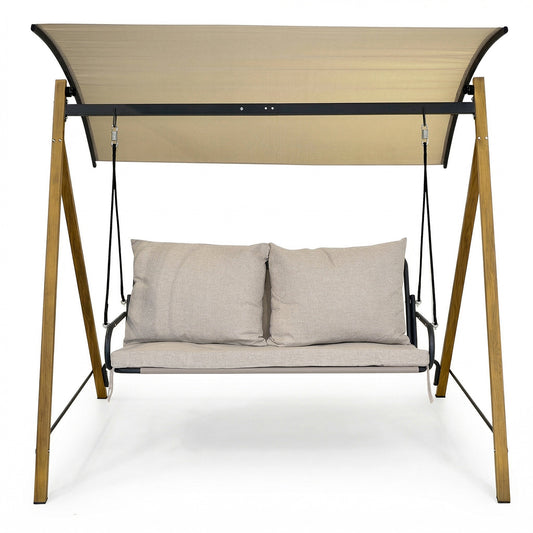 Dondolo da esterno 2 posti in acciaio con tettuccio 194x136x173 cm