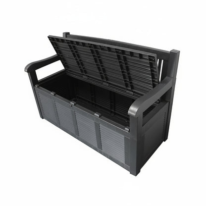 Panchina da esterno con contenitore antracite 130x60x84 cm