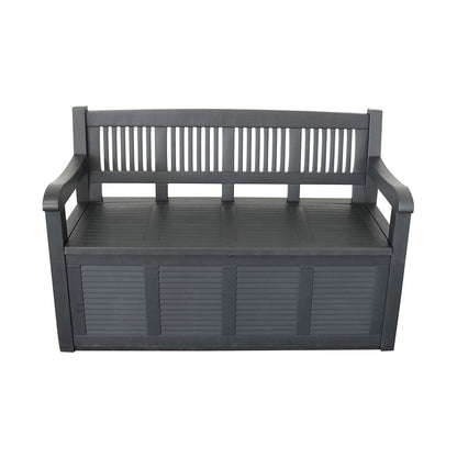 Panchina da esterno con contenitore antracite 130x60x84 cm