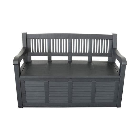 Panchina da esterno con contenitore antracite 130x60x84 cm